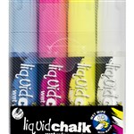 TEXTA LIQUID CHALK MARKERS Wet Wipe Asst 15mm Chisel Nib Wallet of 4