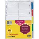 Marbig Coloured PP Dividers A4 5 Tab