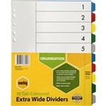 Marbig PP Dividers A4 10 Tab Extra Wide