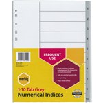 Marbig A4 Indices Dividers 110 PP Grey