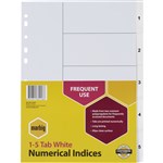 Marbig A4 Indices Dividers 110 PP White