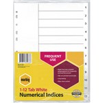 Marbig A4 Indices Dividers 112  PP  White