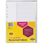 Marbig A4 Indices Dividers 131 PP White
