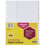 Marbig A4 Indices Dividers AZ PP White 
