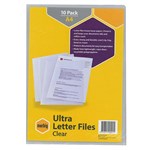 Marbig Ultra Letter File  A4 Clear Pk10