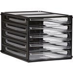 Esselte Heavy Duty Filing Drawers Portrait  5 Clear Trays  Black Housing