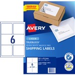 Avery L7166 Laser Mailing Label 6up 991 x 931mm Bx100
