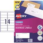 Avery L7163 Laser Mailing Label 14up 991x381mm Bx100