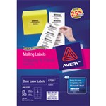 Avery  L7565 CLEAR Quick Peel Laser Label 8up 991x677mm Pk25