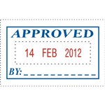 Deskmate Self Inking Dater Stamp  Blue Approved  Red Date