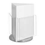 Brochure Holder A4 Counter Top Rotating White