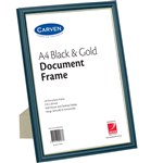 Carven Certificate Frame A4 Black with Gold Trim