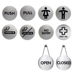 DURABLE PICTOGRAM SIGN Push  Silver 65mm 