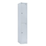 Go Steel Wide 2 Door Locker 1830 x380mm  Silver Grey