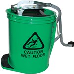 CLEANLINK MOP BUCKET Heavy Duty Metal Wringer Green 16L