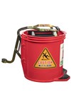 Cleanlink Mop Bucket 16L Heavy Duty Metal Wringer  Red