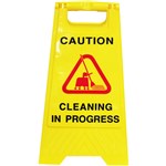  SAFETY SIGN  Cleaning In Progress  Yellow 32x31x65cm