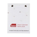 2026 Sasco Desk Calendar Refills  Top Opening  76mm x 102mm