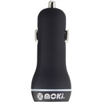 Moki Dual USB Car Charger Black 