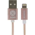 Moki Braided Lightning Cable  Rose Gold 