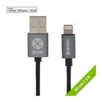 Moki Braided Lightning Cable  Gun Metal 