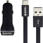 Moki USB TypeC Cable  With Car Charger Black 