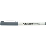 Artline 210 Fineliner Pen 06mm Grey Bx12
