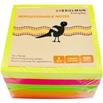 Bibbulmun Sticky Notes 76x76mm Bright Assorted Colours Pk5