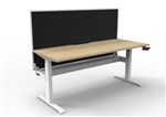 Boost Crank Single Sided Height Adjustable Workstation 1200 x750mm  Natural OakWhite