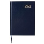 2026 Cumberland Case Bound A4 Diary Week to View Hard Case Blue 