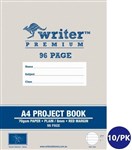 Writer Premium A4 Project Book 96 Page Plain8mm Ruled  Margin Banana