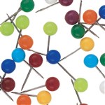 Open Map Pins Assorted Colours Pk100