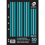 Olympic Reinforced Refills A4 297x210mm Ruled Music Pk50