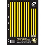 Olympic Reinforced Refills A4 14mm Ruled Dotted 3RdS Pk50